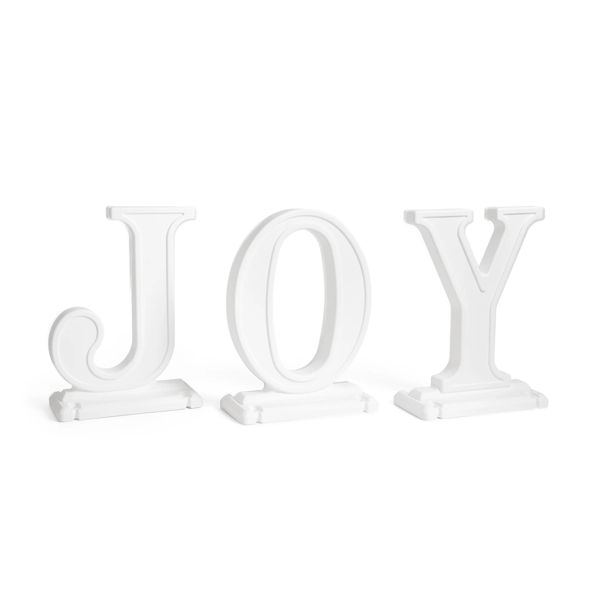 Large Outdoor 3-Piece Christmas JOY Letters Decoration - White