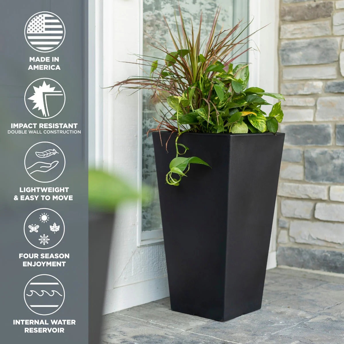 Tremont Tall Square Tapered Planter™ - Image 5